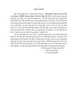 (Luận văn đại học thương mại) hoàn thiện chính sách x c tiến của công ty THHH thƣơng mại và du lịch nhất, hà nội 