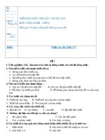 Đề thi giữa học kì 1 môn Công nghệ lớp 6 năm 2021-2022 có đáp án - Trường THCS Nguyễn Du, Quảng Nam