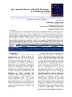 Factors influencing the peer review of translated books the translation center at king saud university as a model 