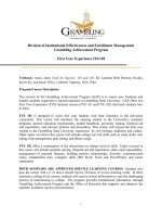 Division of Institutional Effectiveness and Enrollment Management Grambling Achievement Program