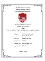 BÀI tập lớn môn LOGISTICS  đề tài phân tích chiến lược quản lý vận tải tại unilever thuộc lĩnh vực bán lẻ 