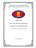TIỂU LUẬN môn NHẬP môn ĐÔNG PHƯƠNG học NHÂN học tộc NGƯỜI PHƯƠNG ĐÔNG 