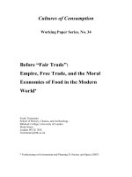 Before “Fair Trade” Empire, Free Trade, and the Moral Economies of Food in the Modern World