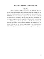 BÀI GIẢNG CÁCH MẠNG XÃ HỘI CHỦ NGHĨA