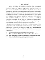 Tiểu luận phân tích cơ hội kinh doanh của mcdonald’s tại thị trường đồ ăn nhanh việt nam 