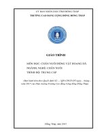 Giáo trình Chăn nuôi động vật hoang dã (Nghề: Chăn nuôi - Trung cấp) - Trường Cao đẳng Cộng đồng Đồng Tháp