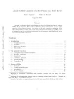 Linear stability analysis of a hot plasma in a solid torus 