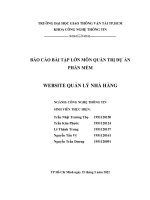 BÁO cáo bài tập lớn môn QUẢN TRỊ dự án PHẦN mềm WEBSITE QUẢN lý NHÀ HÀNG 