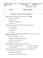 Kiểm tra 1 tiết - Sinh học 7 - Lê Thị Anh Đào - Thư viện Đề thi & Kiểm tra