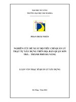 Nghiên cứu đề xuất bộ tiêu chí quản lý trật tự xây dựng trên địa bàn quận sơn trà   thành phố đà nẵng 