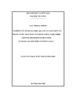 Nghiên cứu đánh giá hiệu quả xử lý chất hữu cơ trong nước thải thủy sản bằng công nghệ MBBR (moving bed biofilm reactor) sử dụng giá thể trên cơ sở PVA gel 