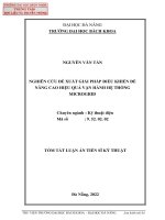 Nghiên cứu đề xuất giải pháp điều khiển để nâng cao hiệu quả vận hành hệ thống microgrid  tóm tắt 