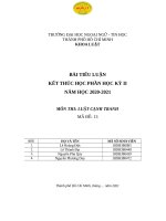 TIỀU LUẬN MÔN LUẬT CẠNH  TRANH MÃ ĐỀ: 13