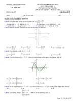 Bài kiểm tra học kỳ 2 môn toán lớp 12 trường THPT bình chánh năm học 2016  2017 mã 487 