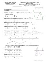 Đề khảo sát chất lượng toán 12 lần 1 năm 2019 – 2020 trường lê xoay – vĩnh phúc 