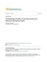 The Restatement of Conflict of Laws by the American Law Institute