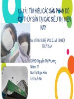 ĐỀ tài tìm HIỂU các sản PHẨM đồ hộp THỦY sản tại các SIÊU THỊ HIỆN NAY 