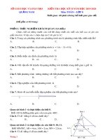 Đề kiểm tra học kì 2 môn Toán lớp 8 năm 2019-2020 có đáp án - Sở GD&ĐT Quảng Nam (Mã đề A)