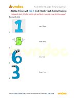 bai tap tieng anh lop 3 unit starter sach global success 