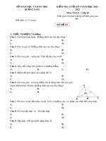 Đề kiểm tra cuối học kì 1 môn Toán lớp 10 năm 2020-2021 có đáp án - Sở GD&ĐT Quảng Nam (Mã đề 101)
