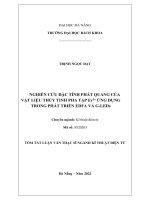 Nghiên cứu đặc tính phát quang của vật liệu thủy tinh pha tạp er3+ ứng dụng trong phát triển EDFA và g LEDs (tt) 