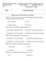 Kiểm tra 1 tiết - Sinh học 6 - Lê Thị Anh Đào - Thư viện Đề thi & Kiểm tra