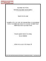 Nghiên cứu các yếu tố ảnh hưởng và giải pháp nâng cao hiệu quả các dự án điện mặt trời mặt đất tại việt nam (tt) 