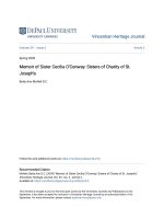 Memoir of Sister Cecilia OConway- Sisters of Charity of St. Jose