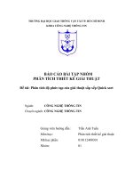 BÁO cáo bài tập NHÓM PHÂN TÍCH THIẾT kế GIẢI THUẬT đề tài phân tích độ phức tạp của giải thuật sắp xếp quick sort 