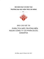 Phân tích môi trường bên ngoài của công ty cổ phần dược danapha 