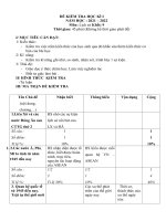 ĐỀ KIỂM TRA HỌC KÌ I CÓ MA TRẬN VÀ ĐÂP ÁN