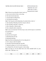 Đề thi giữa học kì 2 môn địa lý lớp 12 năm 2016 trường thpt nguyễn trung trực 