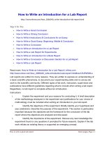 How to Write an introduction & Discussion & Conclusion in a Lab Report