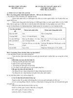 Đề cương ôn tập giữa học kì 1 môn địa lí lớp 11 trường THPT yên hòa năm 2021   2022 