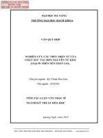 Nghiên cứu cấu trúc điện tử của chất xúc tác đơn nguyên tử kim loại pt trên nền oxit ceo2 (tt) 