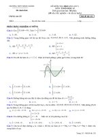 Bài kiểm tra học kỳ 2 môn toán lớp 12 trường THPT bình chánh năm học 2016  2017 mã 135 