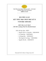 BÀI TIỂU LUẬN KẾT THÚC HỌC PHẦN HỌC KỲ II NĂM HỌC 20202021  MÔN THI: LUẬT THUẾ CHỦ ĐỀ: Áp Dụng Thuế Cho Hộ Kinh Doanh