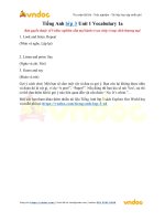 tieng anh lop 3 unit 1 vocabulary 1a 