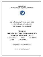 TIỀM NĂNG PHÁT TRIỂN TUYẾN điểm DU LỊCH THÀNH PHỐ hồ CHÍ MINH đà lạt 