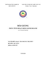 Bài giảng Phân tích hoạt động kinh doanh - Trường ĐH Công nghiệp Quảng Ninh