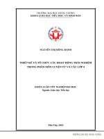 Thiết kế và tổ chức các hoạt động trải nghiệm trong phân môn luyện từ và câu lớp 4 