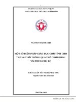 Một số biện pháp giáo dục giới tính cho trẻ 5 6 tuổi thông qua trò chơi đóng vai theo chủ đề 