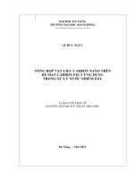 Tổng hợp vật liệu carbon nano trên bề mặt carbon felt ứng dụng trong xử lý nước nhiễm dầu 