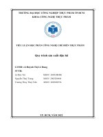 TIỂU LUẬN học PHẦN CÔNG NGHỆ CHẾ BIẾN THỰC PHẨM quy trình sản xuất đậu hũ 