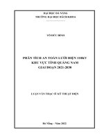 Phân tích an toàn lưới điện 110kv khu vực tỉnh quảng nam giai đoạn 2021 2030 