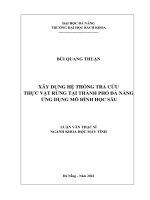 Xây dựng hệ thống tra cứu thực vật rừng tại thành phố đà nẵng ứng dụng mô hình học sâu 
