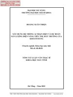 Xây dựng hệ thống AI nhận diện và dự đoán sản lượng điện năng tiêu thụ bất thường của khách hàng (tt) 