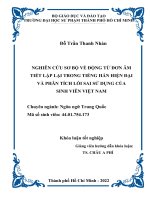 Khóa luận tốt nghiệp nghiên cứu sơ bộ về động từ đơn âm tiết lặp lại trong tiếng hán hiện đại và phân tích lỗi sai sử dụng của sinh viên việt nam 