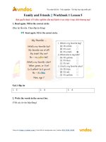 family and friends 3 workbook 1 lesson 5 