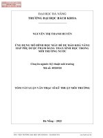 Ứng dụng mô hình học máy để dự báo khả năng hấp phụ dược phẩm bằng than sinh học trong môi trường nước (tt) 